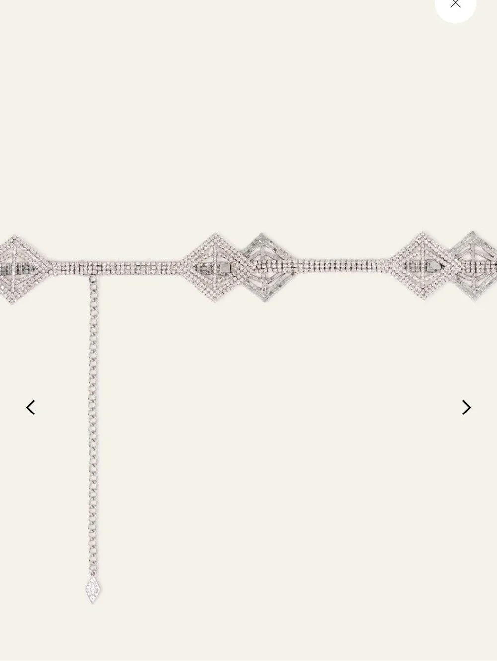 BA&SH BEAH Crystal Embellished Waist Chain Belt - Silver Tone SIZE XS